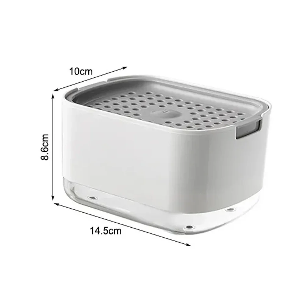 Dispensador de jabón líquido 2 en 1, contenedor con soporte de esponja para cocina y baño, accesorios de lavado