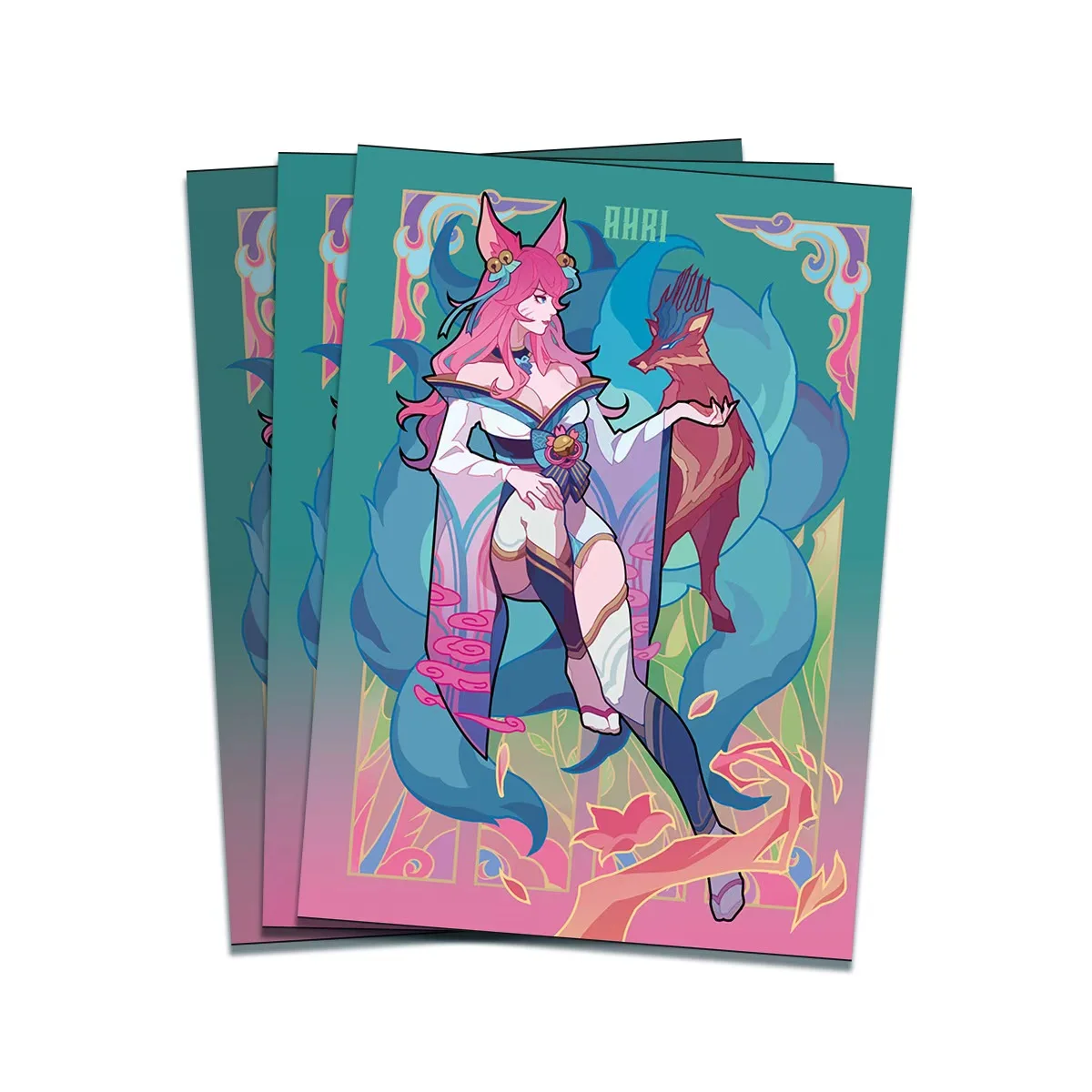 

50Pcs/set 66X92Mm Diy Self Made Goddess Story Ahri Card Sleeve Ws Opcg Ptcg Tcg Ahri Card Protection Cover Anime Card Gift Toys