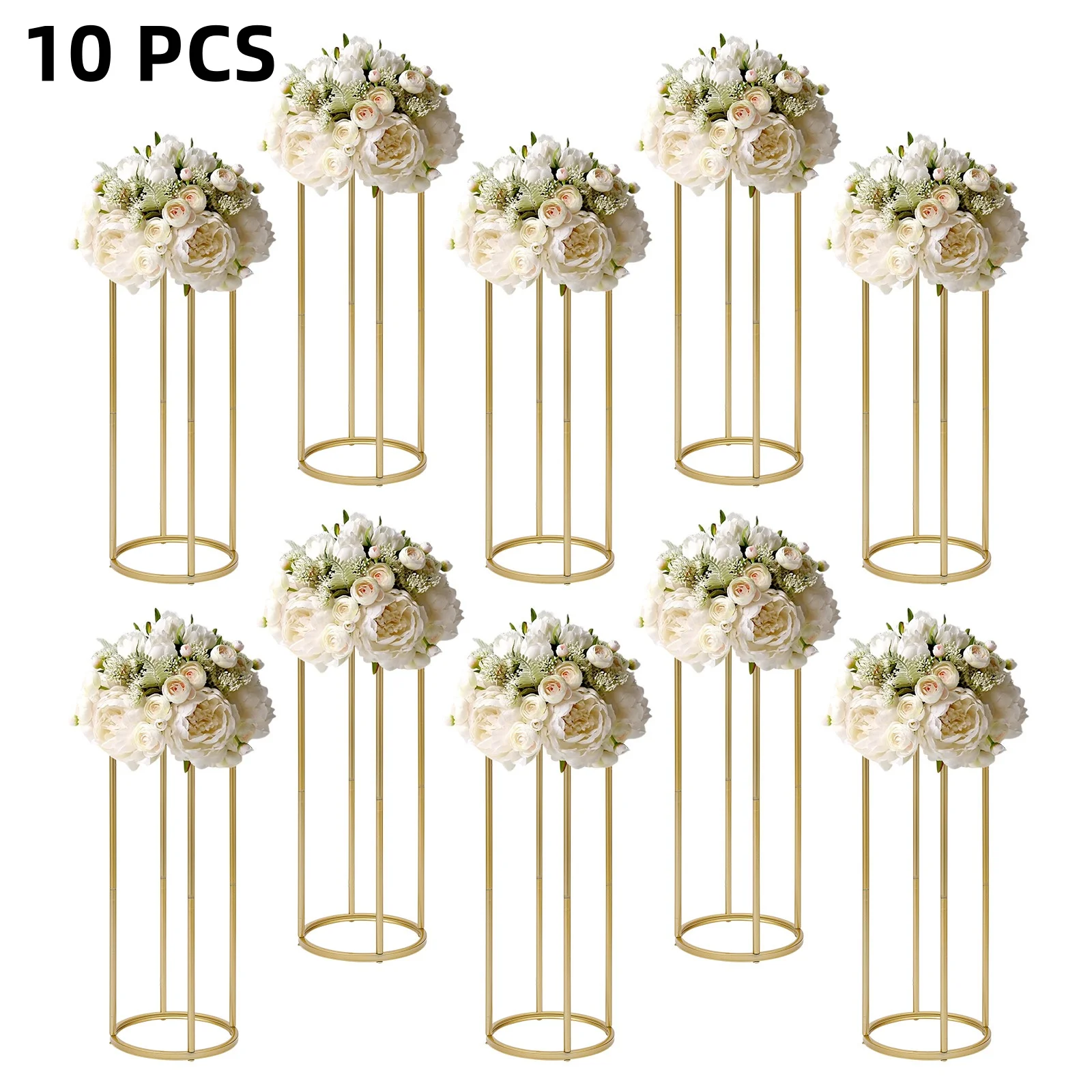 

Wedding Table Flower Centerpiece Decoration - Metal Flower Floor Stand Vases Geometric Tables for Birthday Party Reception 10pcs