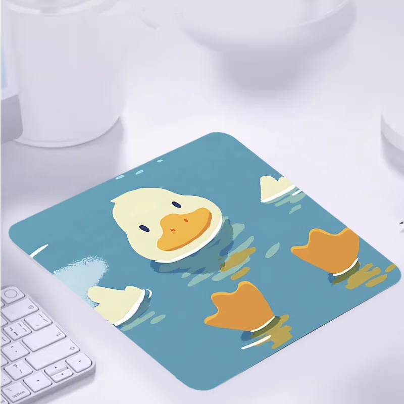 Cute Duck Swimming Anime Style Mouse Pad Desk Pad Natural Rubber,Anti-Slip Office Desk Mat Perfect Gift for Friends Girlfriend