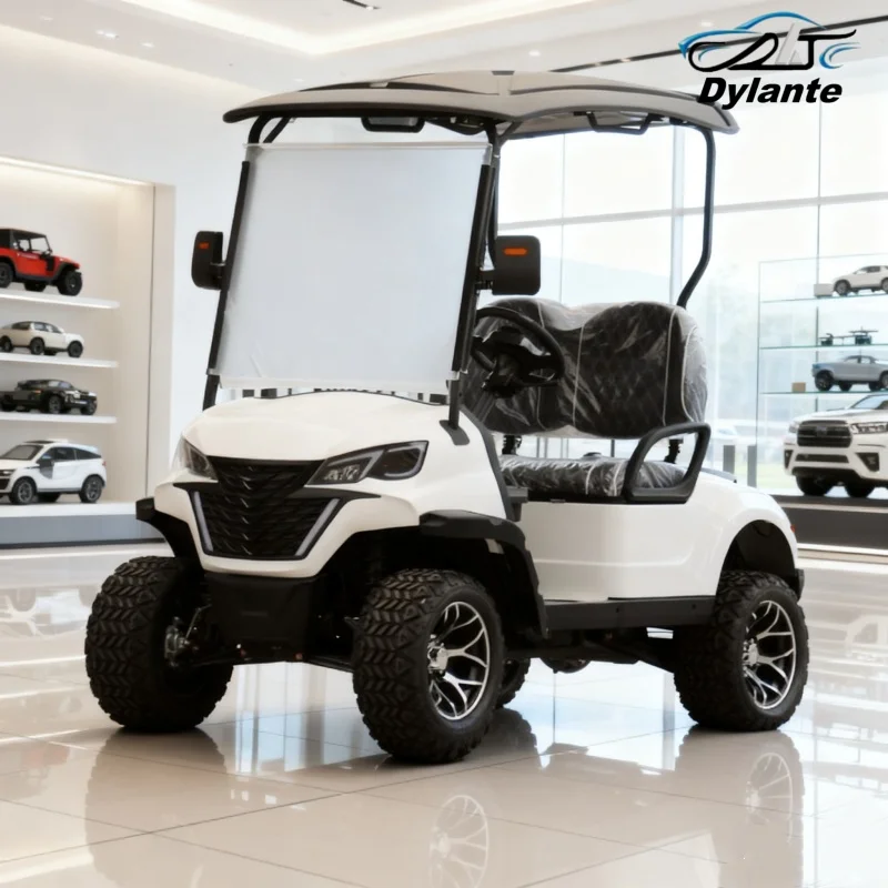 Electric Golf Cart Hot Sale Customized 4KW 5KW AC System Foldable Rear Seat + Built-In Storage Box Street Legal Vehicles Adult