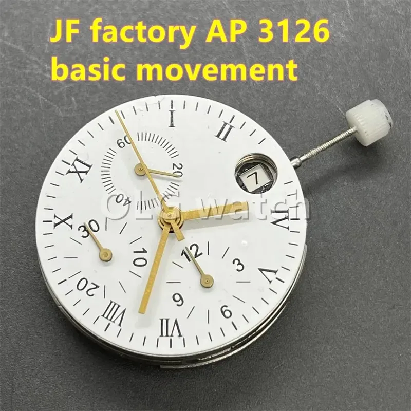 Movimento Base J Factory AP 3126 Cronografo Secondi a Ore 12 Automatico 7750 Ricambio Data Parti Orologio