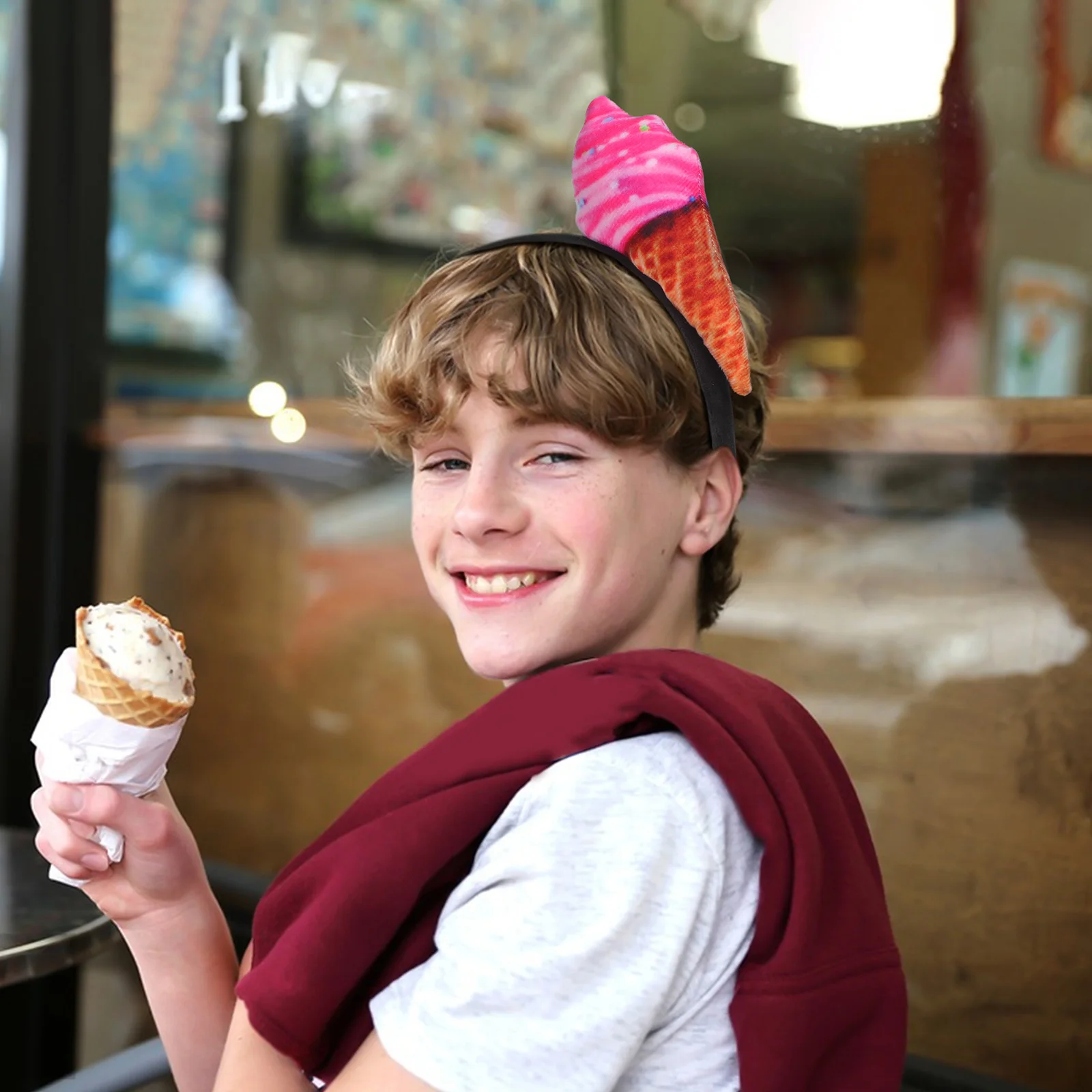 

2pcs Ice Cream Headband For Women Fun Face Washing Spa Party Halloween Cosplay Festival Hair Accessories Decorations