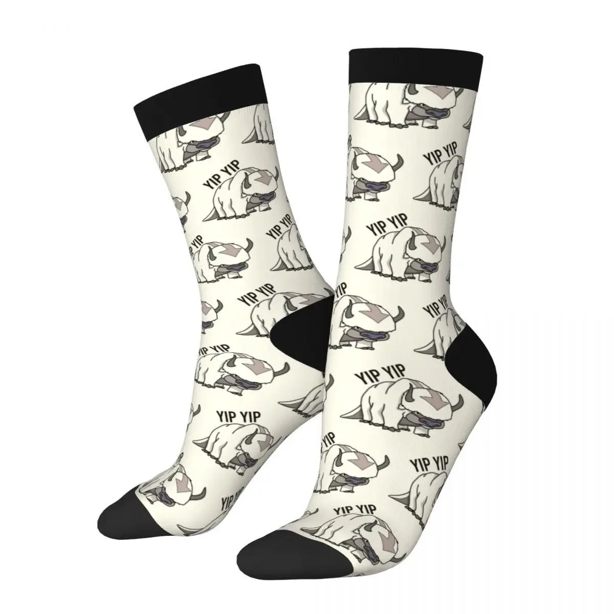 Appa Yip Yip Anime Socks Men Women Funny Happy The Last Airbender Socks Novelty Spring Summer Autumn Winter Socks Gifts