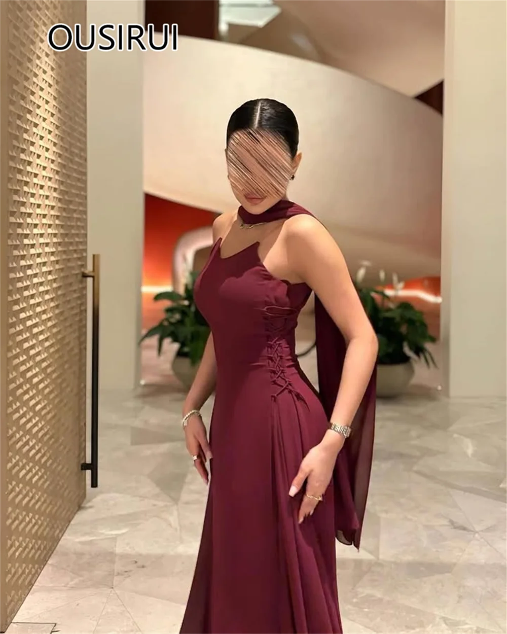 Simple Strapless Satin Bridesmaid Evening Dress Sheath Open Back Detachable Court Bridesmaid Gown with Cape Customized