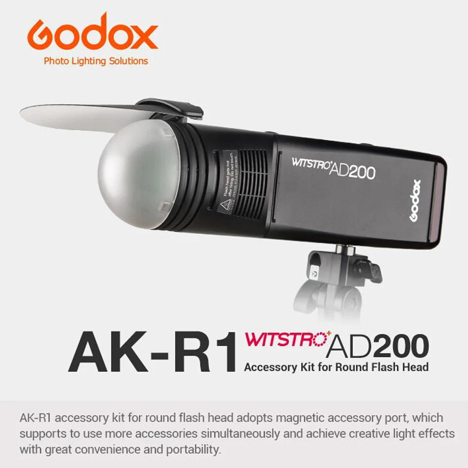 Godox AK-R1 Accessories Kit Attach Magnetically for V1 Pro V1mid V100 H200R AD100 Pro Round Head Flash Accessory for Photography