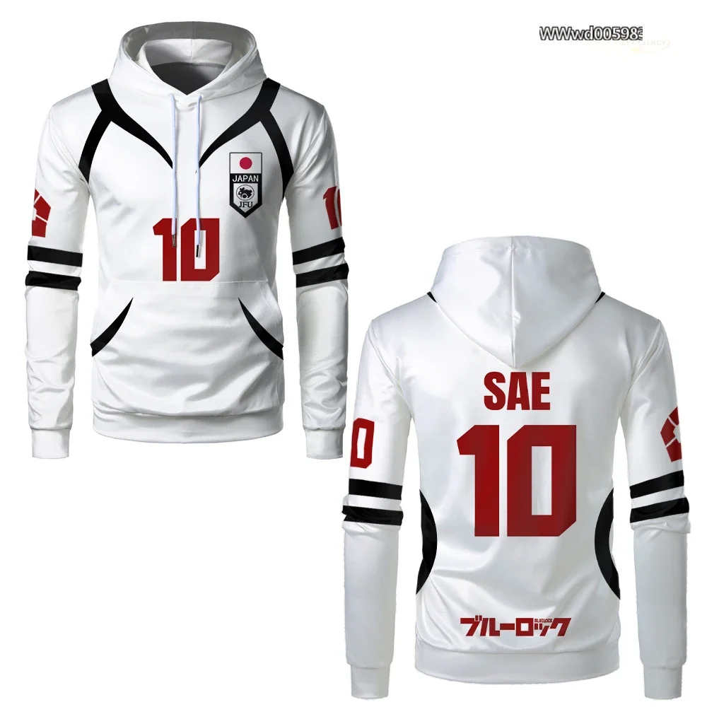 

Blue Lock Anime U20 Team Белая униформа Толстовка SAE SHIDOU Толстовка с длинными рукавами для мужчин и женщин Спортивные дышащие топы в подарок
