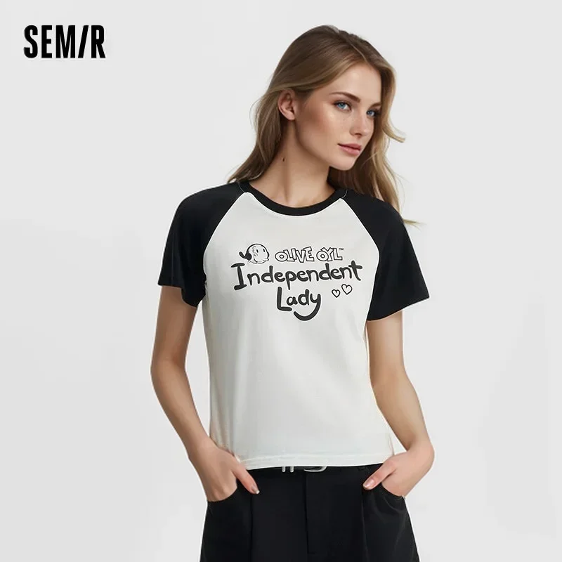 Semir Short-Sleeved T-Shirt For Women Antibacterial And Slim Fit New In 2024 Summer Drop Shoulder Sleeve Top