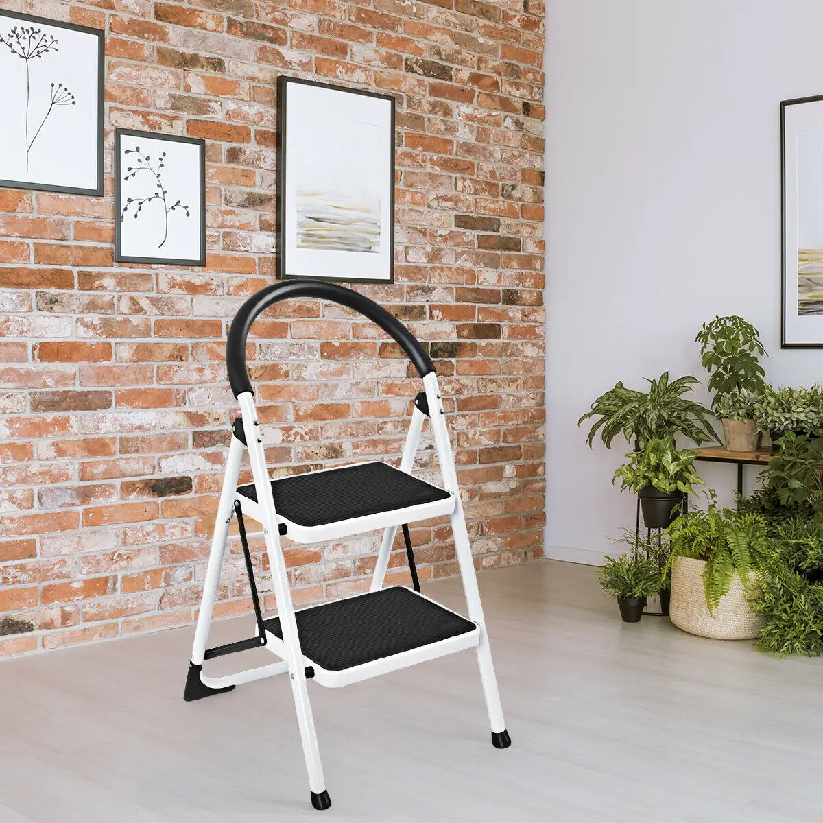 

2.75 Feet Folding Step Stool with Iron Frame and Anti-Slip Pedals
