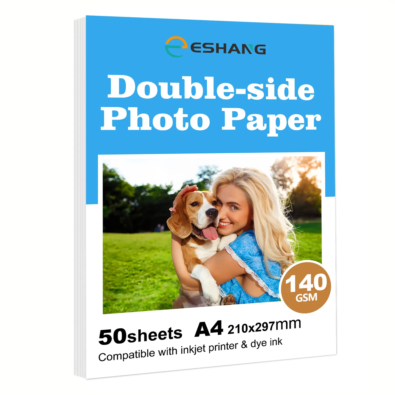 A4 Double Sided Glossy Photo Paper, 50 Sheets 140gsm Thick Paper, Compatible with Inkjet Printers Only for Photos & Projects