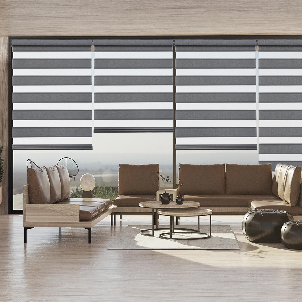 

# Hot Wholesale And Retail Houses Use Custom Fabrics Ready-made Electric Blinds To Shade Zebra Blinds