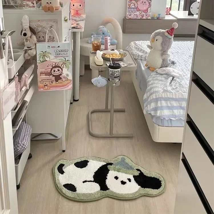 Cartoon Cute Animal Flocking Carpet Bathroom Water-absorbent Non-slip Floor Mat Bedroom Living Room Bedside Carpet Doormat