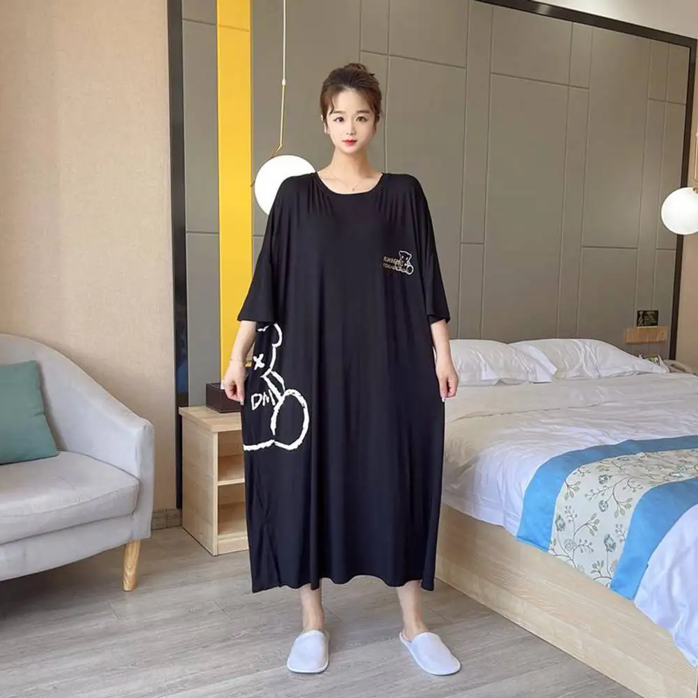 Plus Size 5XL 150KG Night Dress Short Sleeve Sleepwear Female Nightgown Women Sleeping Dresses Oversized Night Shirts