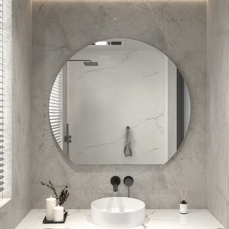 Espelhos de chão decoração de casa espelho redondo com alça banheiro sala de estar decoração grande espelho de corpo inteiro maquiagem vestir