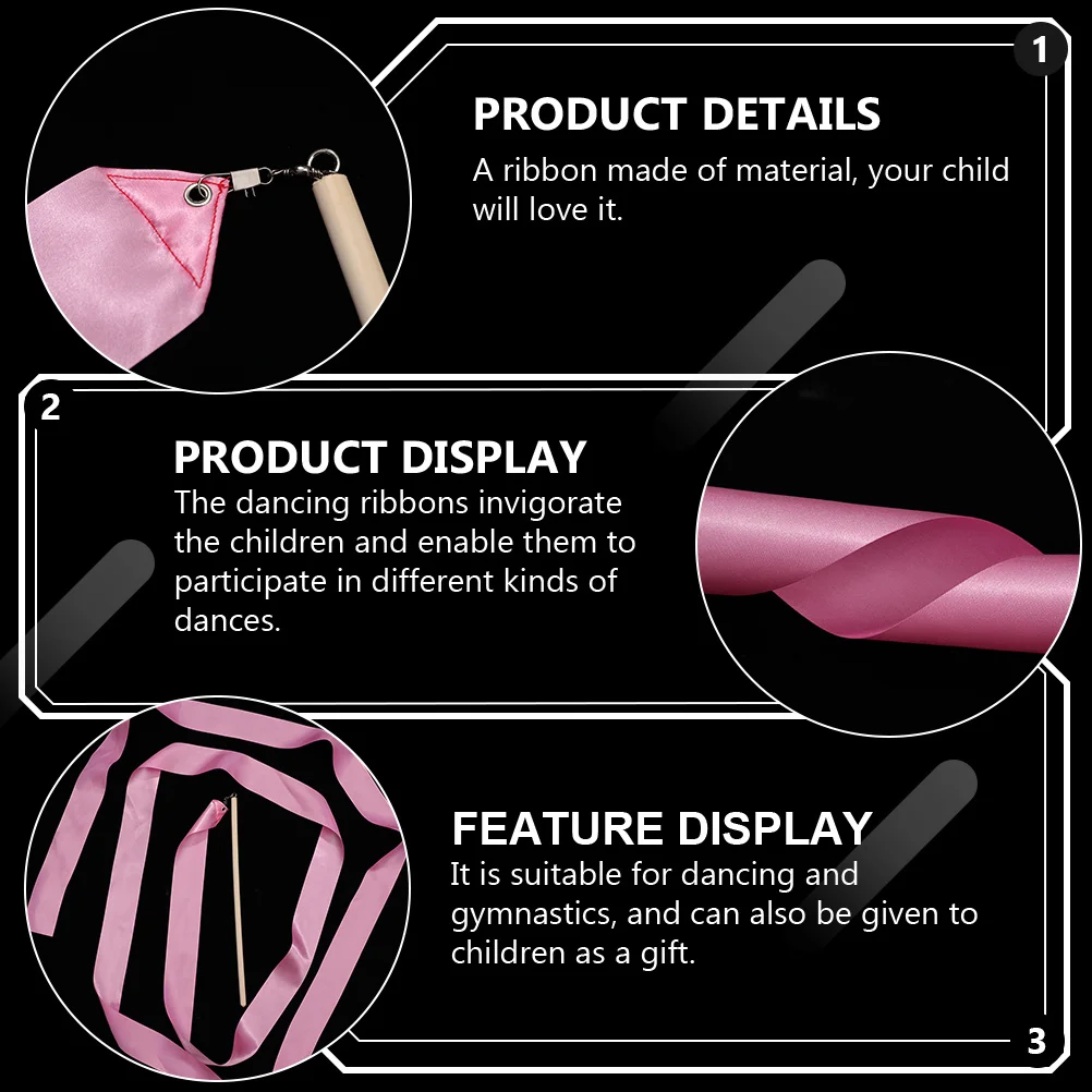 

4Pcs Gymnastics Ribbons Dance Streamer Durable Rhythmic Dancing Ribbons Perfect for Kids Performance Ribbon Streamer