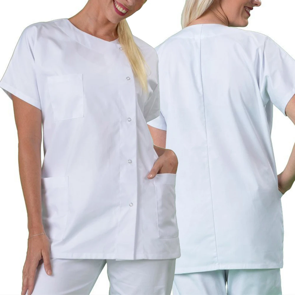 T Shirt Boxer Men Briefs Collar Free Short Sleeve Medical Dress Tops for Women Men Hospital Workwear Lab Coat XXS 6XL