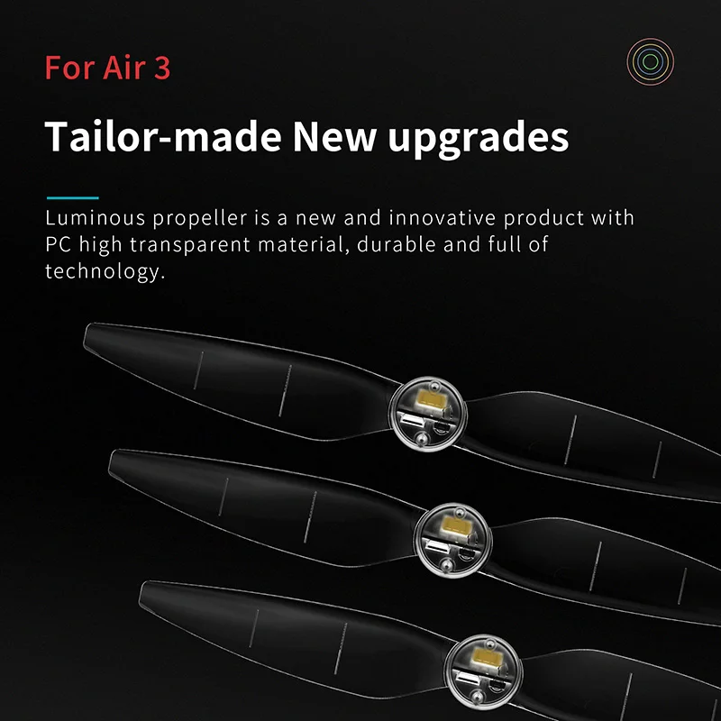 STARTRC LED Propeller For DJI Air 3/Air 3S Accessories LED Flash Propeller Night Light Glowing Propellers Low Noise Props 2Pair