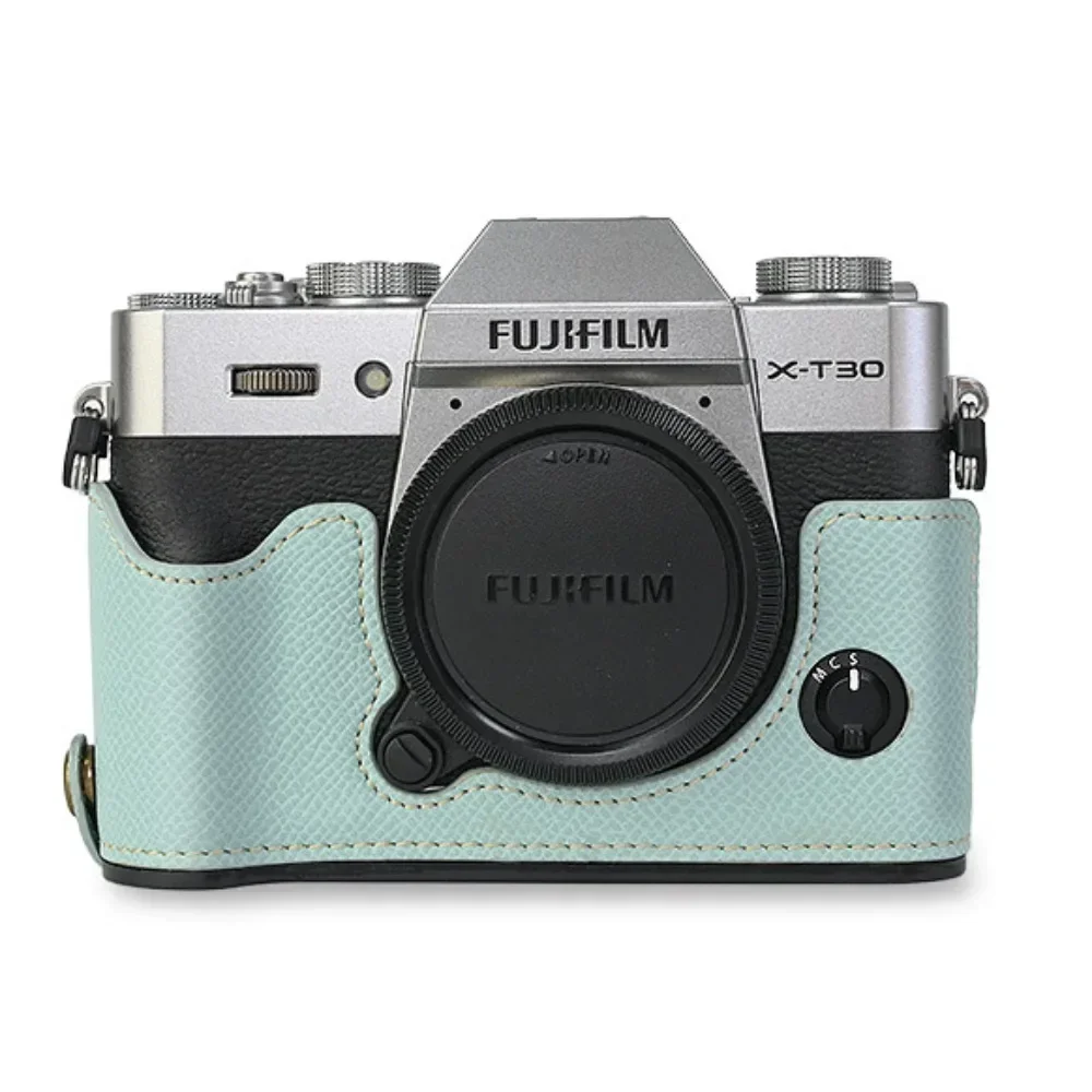 

For Fujifilm XT30II XT30 XT20 XT10 PU Protective Case Camera Half Base Mount Leather Cover for Fuji XT5 with Wrist Hand Strap