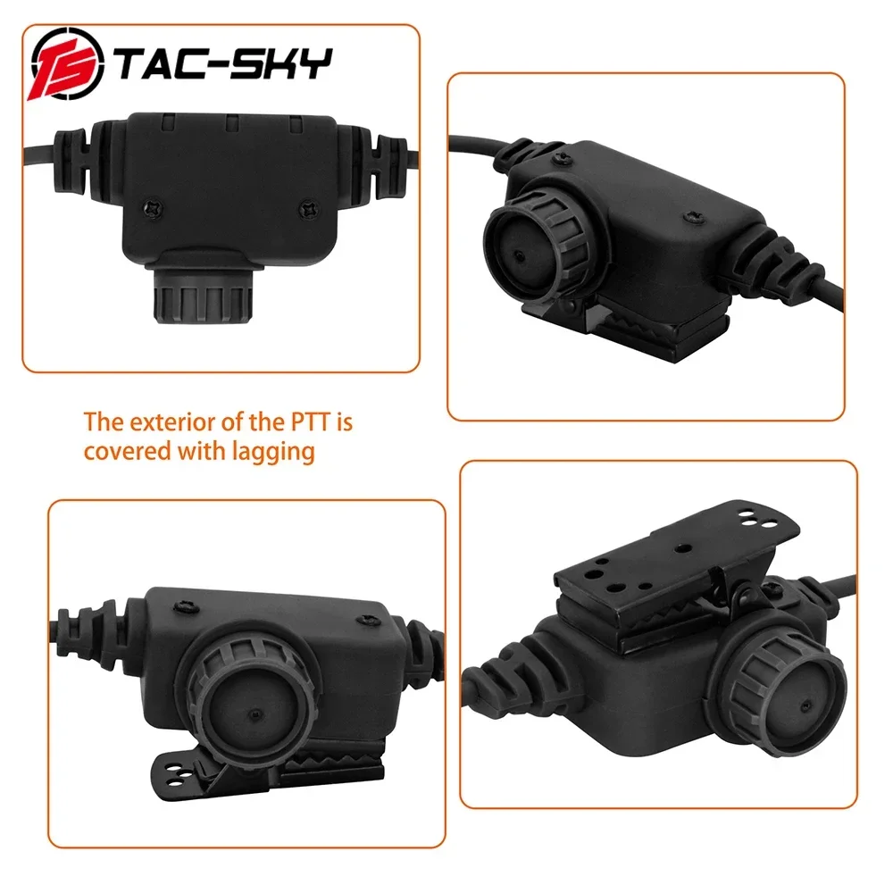 TS TAC-SKY Tactical RAC Ptt Kenwood Plug Adapter PTT , Compatible Baofeng UV5R UV82 Walkie Talkie.