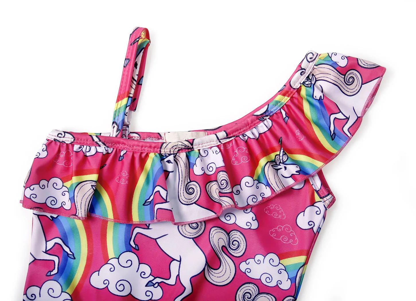 Girls Unicorn Two-Pieces Bikini Set Swimwear Swimsuit Kids Rainbow Tankini Beach Bathing Suit