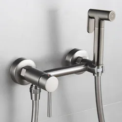 Brass Bidet Faucet Black Toilet Faucet Handheld Toilet Bidet Sprayer Set Hygienic Shower Hot Cold Water Mixer Shower Head