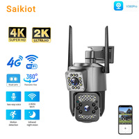 Saikiot V380 Pro WIFI 4G SIM Card Camera 4K 8MP 10X Zoom CCTV Security Dual Lens WIFI Camera Outdoor V380 Dual Lens PTZ Camera