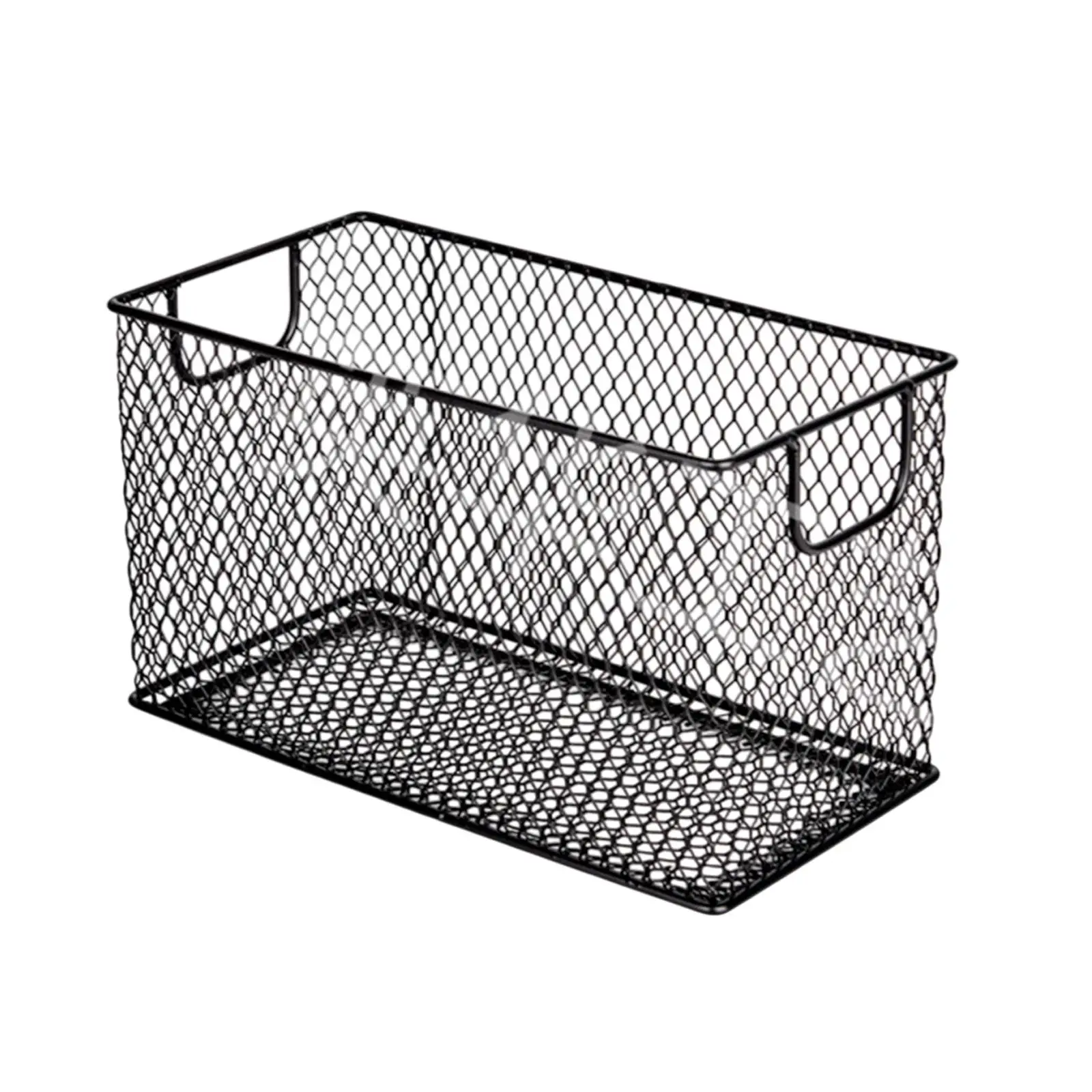 Rectangular Iron Mesh Storage Organizer Basket Countertop CD Storage Box for Bedroom Closet Kitchen Bathroom