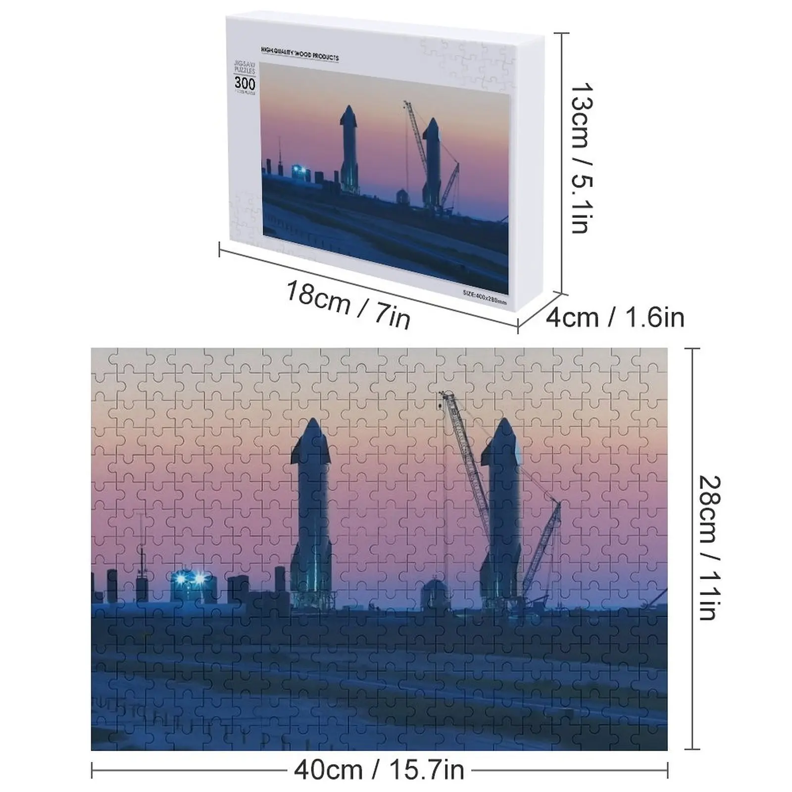 أحجية الصور المقطوعة SpaceX Starship Duo المخصصة للأطفال، لعبة خشبية مخصصة للأطفال #5
