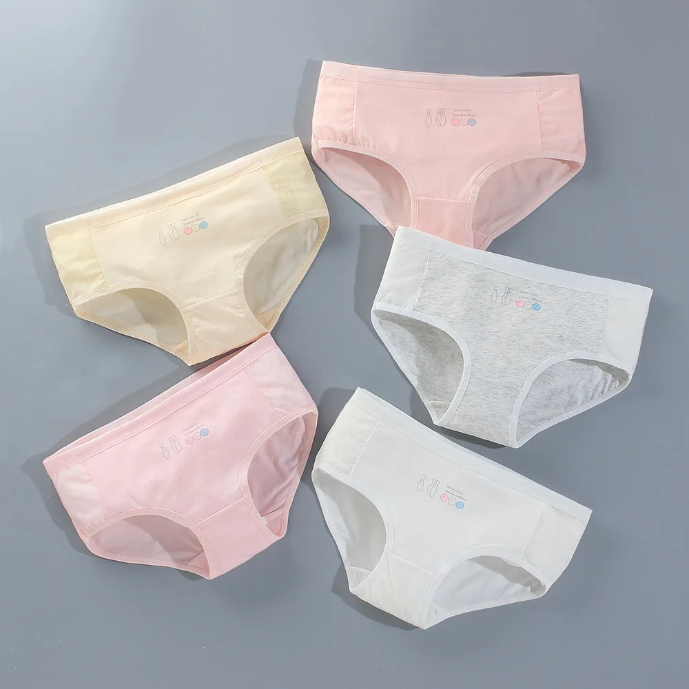 3pc/Lot Children's Underwear Cotton Mesh Breathable Summer Triangle Pants Double Layered Girls' Underwear 8-14 Years Panties