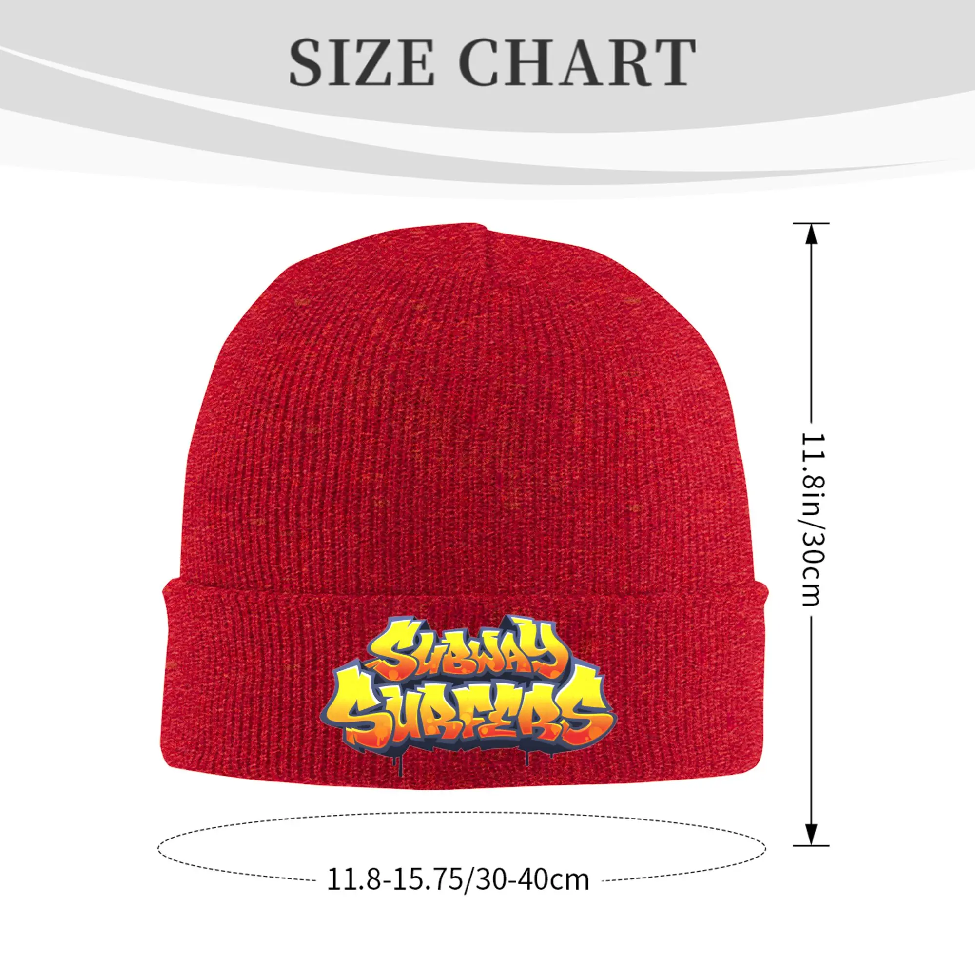 Subway Surfers Logo Hat Autumn Winter Beanie Street  Video Game Cap Unisex Acrylic Skullcap