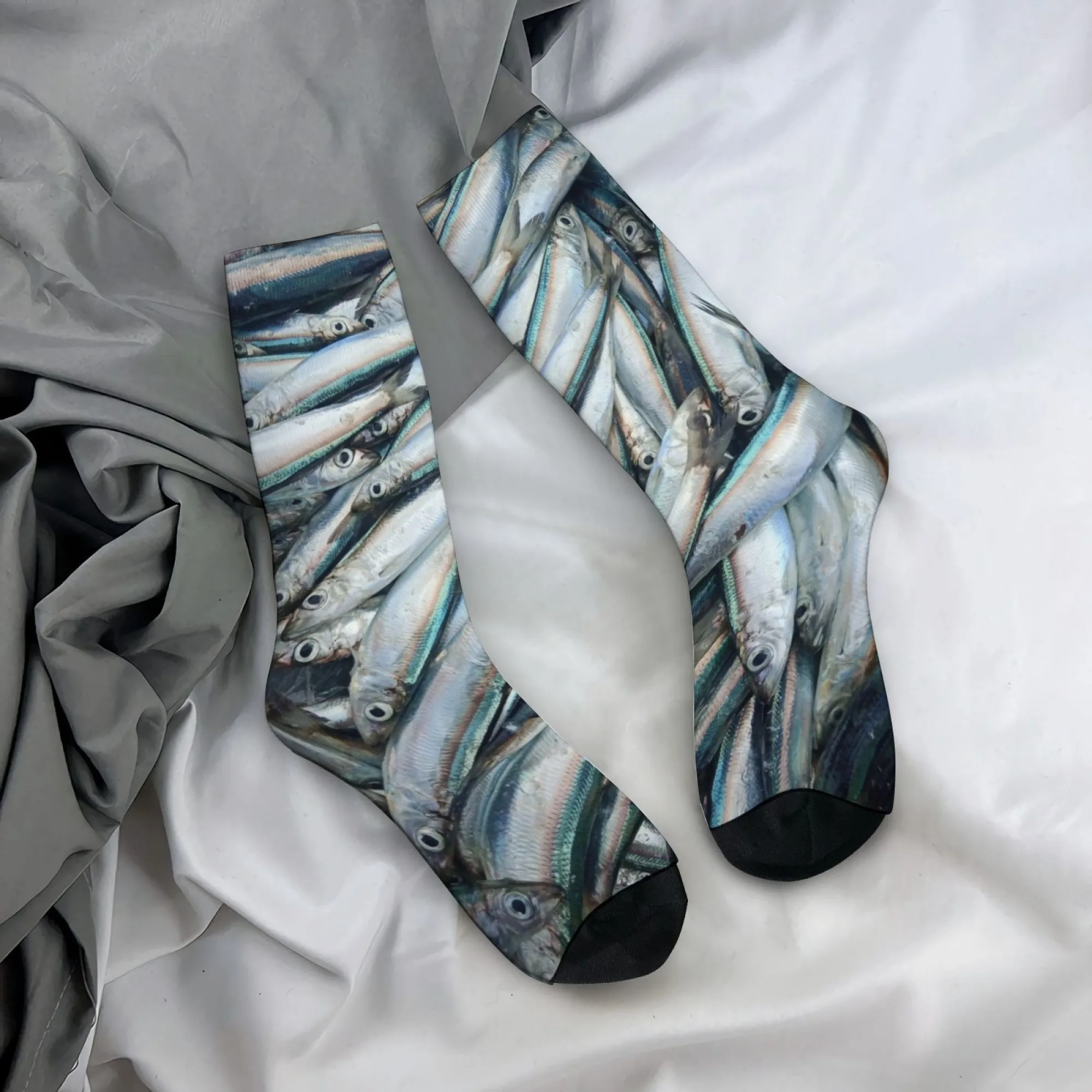 

Funny Sardine Novelty Socks Vintage Fashion Men's Socks Comfortable Breathable Outdoor Sports Socks Street Hip-Hop Happy Socks