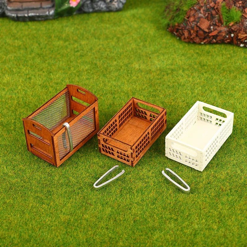 1Set 1:12 Dollhouse Miniature Bread Rack Cake Shelf Storage Box/Basket W/Baking Clip Scene Decor Doll House Accessories