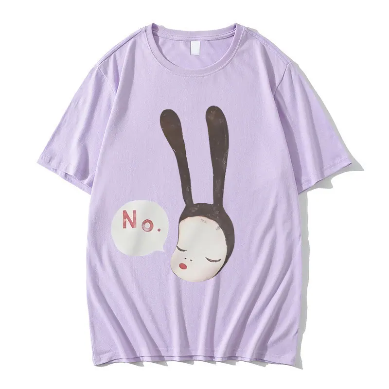 Yoshitomo Nara Bunny Girl No Graphic Tshirt Summer Unisex Fashion Art Aesthetic Trend T-shirt Men\'s Casual Oversized T Shirts