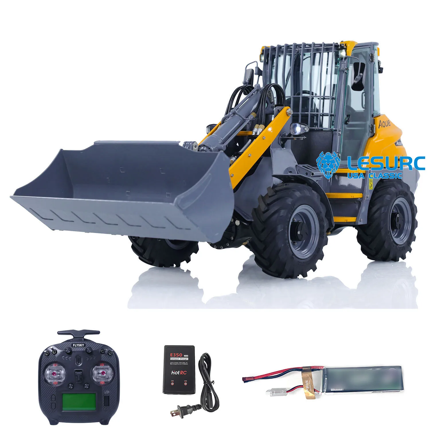 LESU 1/14 Hydraulic RC Loader AOUE MCL8 Radio Control RTR Car W/ Sound Light  ST8 Remote Controller 4-ways Reversing Valve