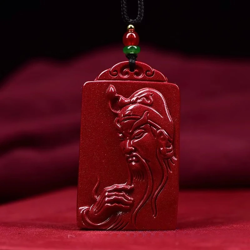

Natural Raw Ore Cinnabar PENDANT BRAND Necklace DIY Chinese Buddha Beads Accessories Cinnabar Jewelry