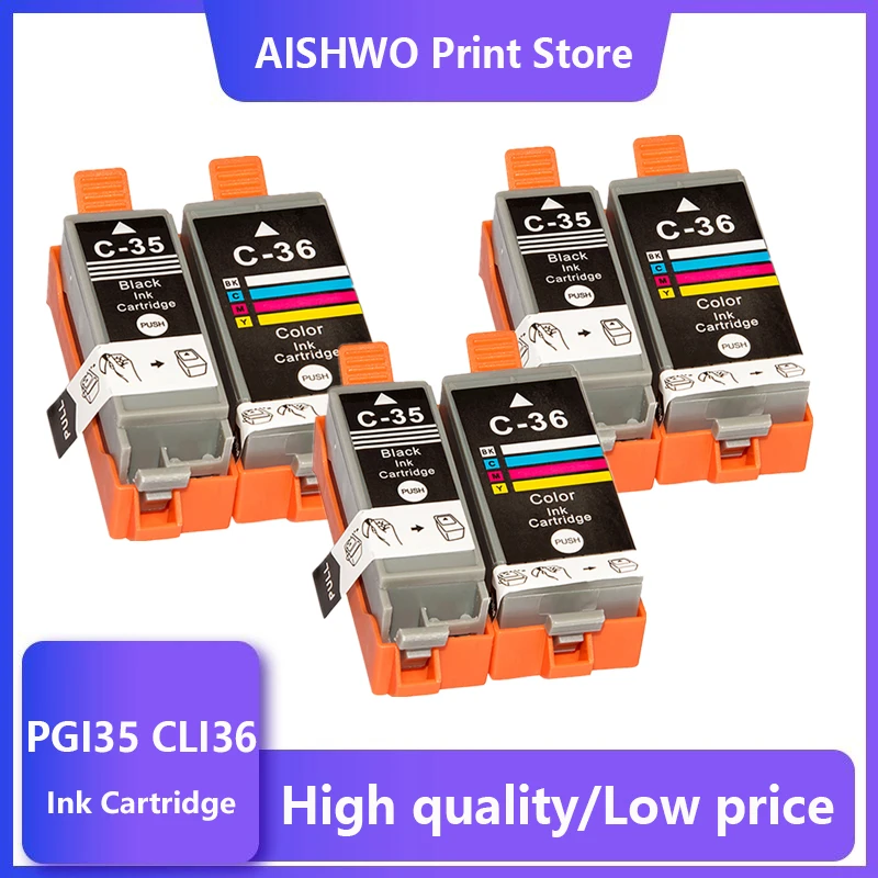 ASW PGI35 CLI36 Compatible Ink Cartridges For Canon PGI-35 CLI-36 For Canon IP100B IP100 mini260 mini320 / IP100 With Battery