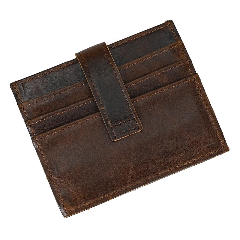 Crazy Horse – porte-cartes rétro en cuir véritable pour hommes, porte-cartes de crédit, d'identité, portefeuille pour hommes, couverture de passeport, chemises de cartes