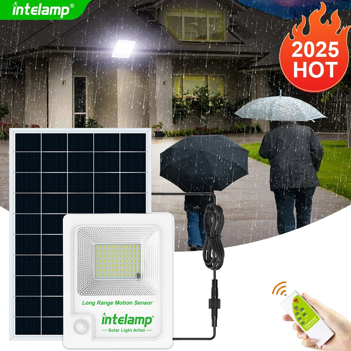 

Super Bright Solar Light Outdoor Motion Sensor Flood Security With Remote Control Powered Wall Dusk to Dawn Garden Porch Farm