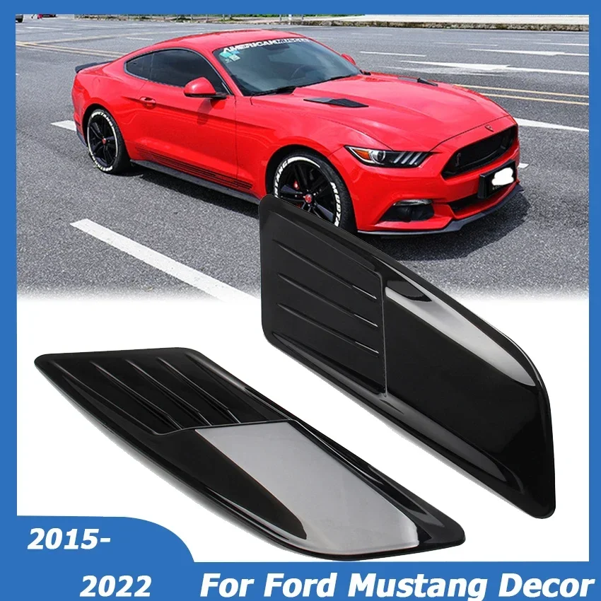 Universal Fit For Ford Mustang 2015-2022 Front Hood Intake Scoop Bonnet Vent Panel Trim Air Vent Outlet Cover Car Accessories