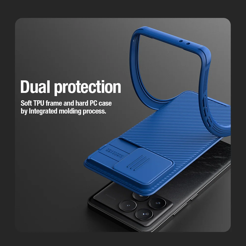 Nillkin-funda de cámara deslizante para Xiaomi Redmi K70 Pro, carcasa trasera a prueba de golpes para PC, Protección de Privacidad