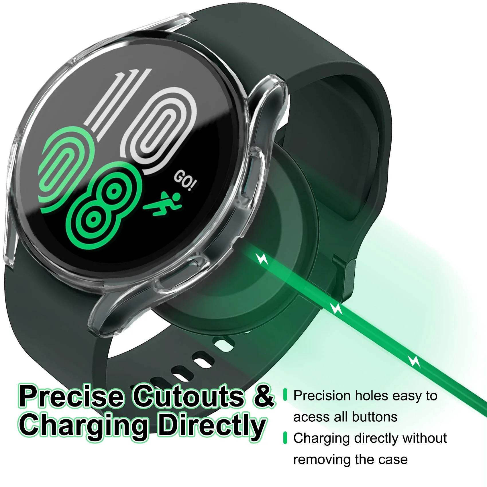 Case for Samsung Galaxy Watch 4 40mm 44mm Cover TPU Screen Protector All-Around Bumper Shell for SamsungGalaxy Watch 5 40mm 44mm