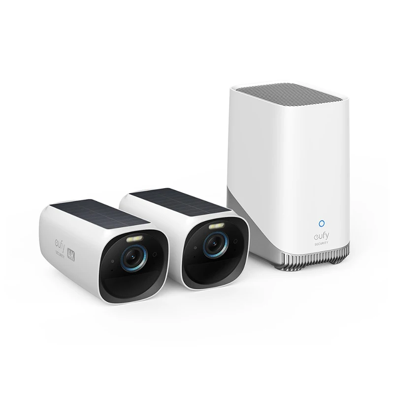 Eufy Security Eufycam S330 (Eufycam 3), Surveillance Wifi Extérieure Sans Fil, Résolution 4K, Panneau Solaire Intégré