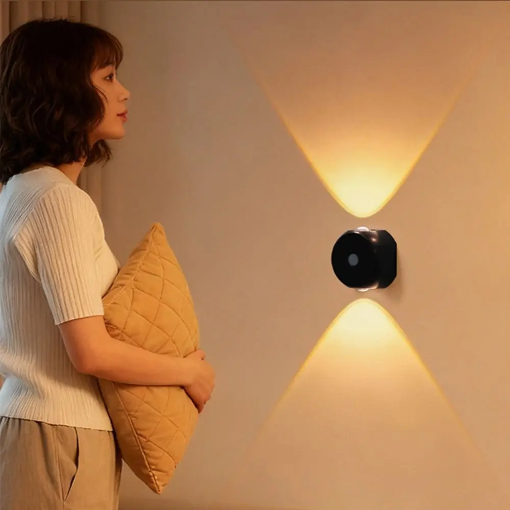 Adjustable Brightness LED Wall Lamp Wireless Magnetic Base Motion Sensor Light Waterproof Up Down Light Rechargeable Night Light