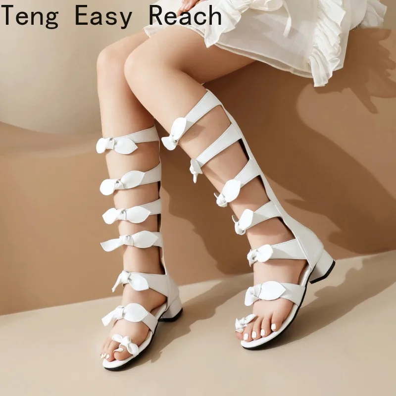 2024 Summer Women\'s Lace-up Sandals Mary Jane Party Wedding Cosplay White Pink Black Low Heel Lolita Princess Shoes