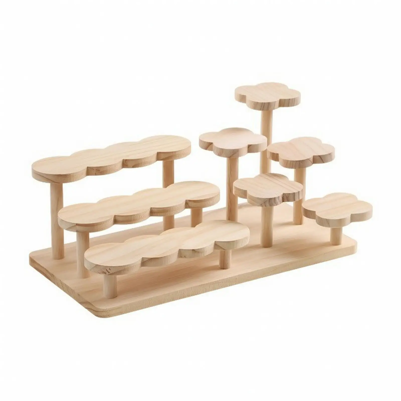 Tabletop Wooden Rack Tiered Storage Display Shelf for Ornaments Plants and Accessories Compact Organizer for Tight Spaces