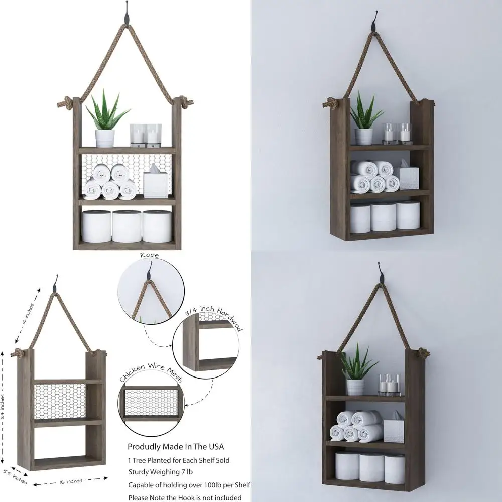 

Настенная полка-лестница в деревенском стиле для ванной комнаты над унитазом - в стиле фермерского дома