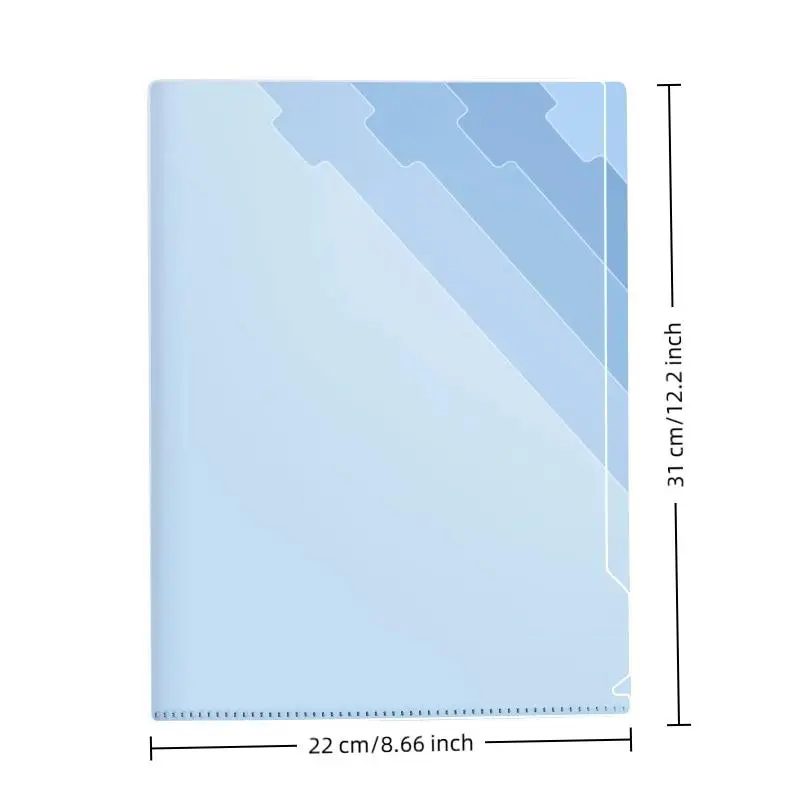 Gradient Multi-Layer Folder A4 Subject Classification Test Paper Folder Transparent L-Shaped Folder 6-Layer Classification File