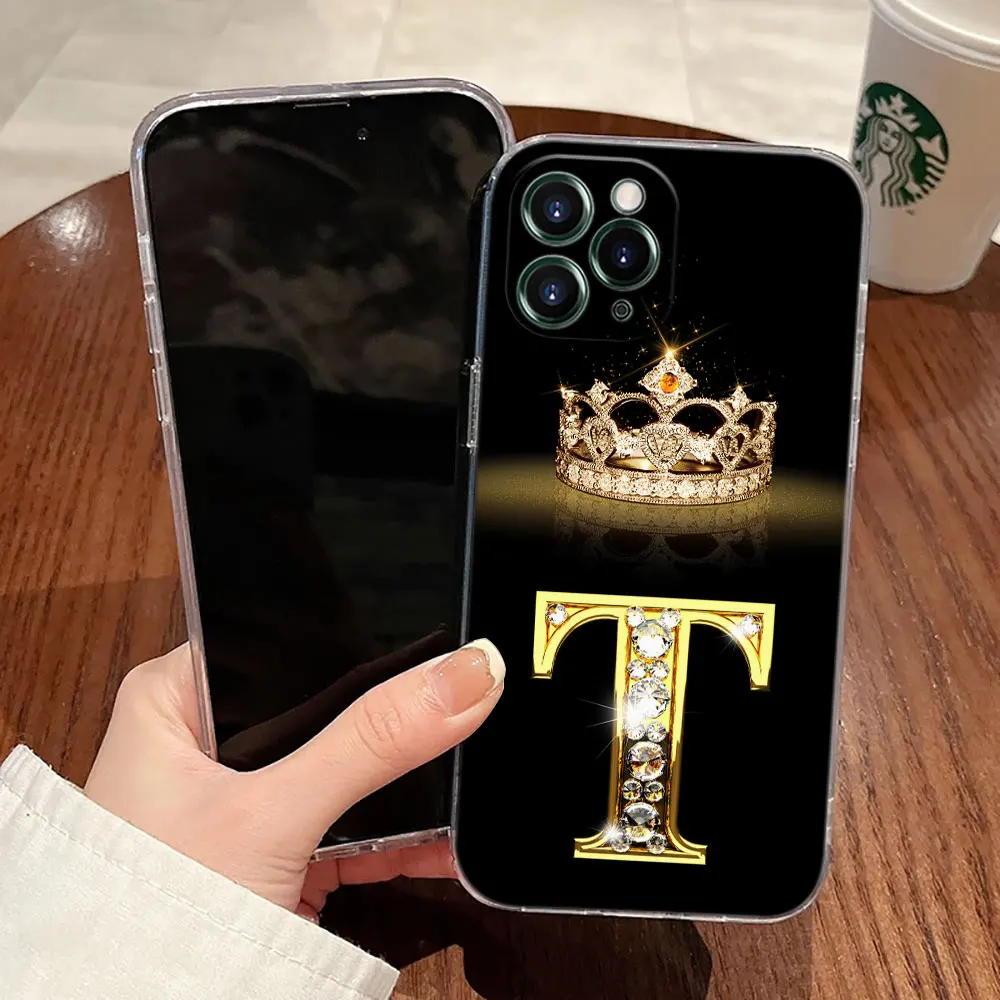 حافظة شفافة بحروف M L E T K J I U لهاتف أبل آيفون 17 16 15 14 13 12 11 Pro Max 16 Plus 16E 17Air 17Pro غطاء هاتف Funda