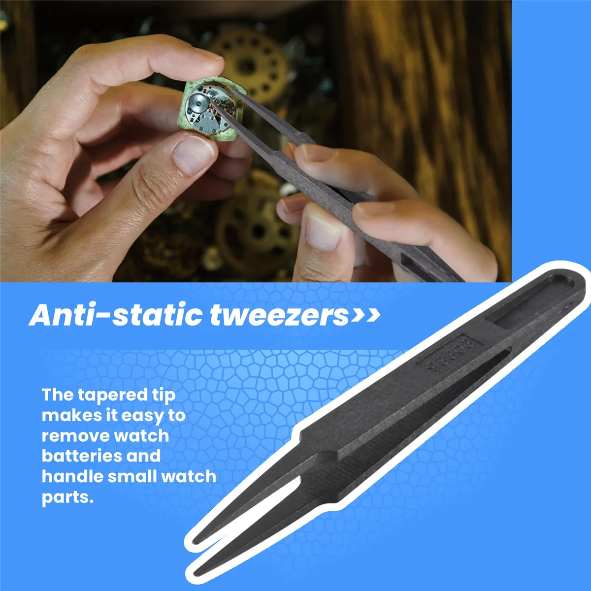 Black Plastic Anti-static Tweezers Repair Tool