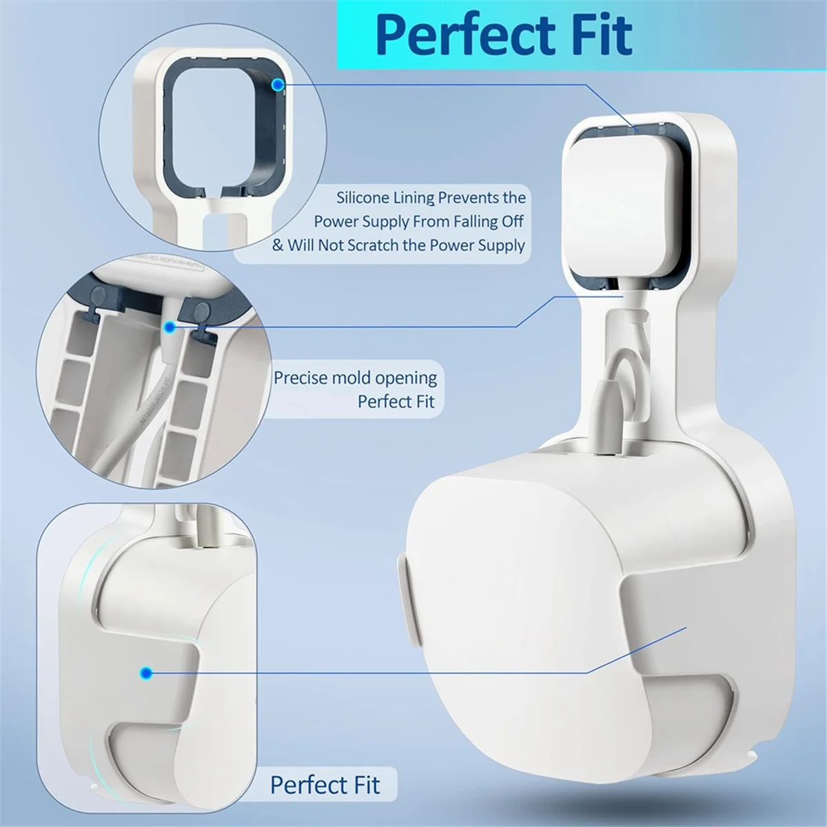 Wall Mount Bracket for Eero 6+ Dual-Band Mesh Wi-Fi 6+ Router, Sturdy Socket Bracket, Space Saving, Wire Management YDH